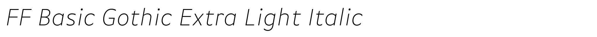 FF Basic Gothic Extra Light Italic image